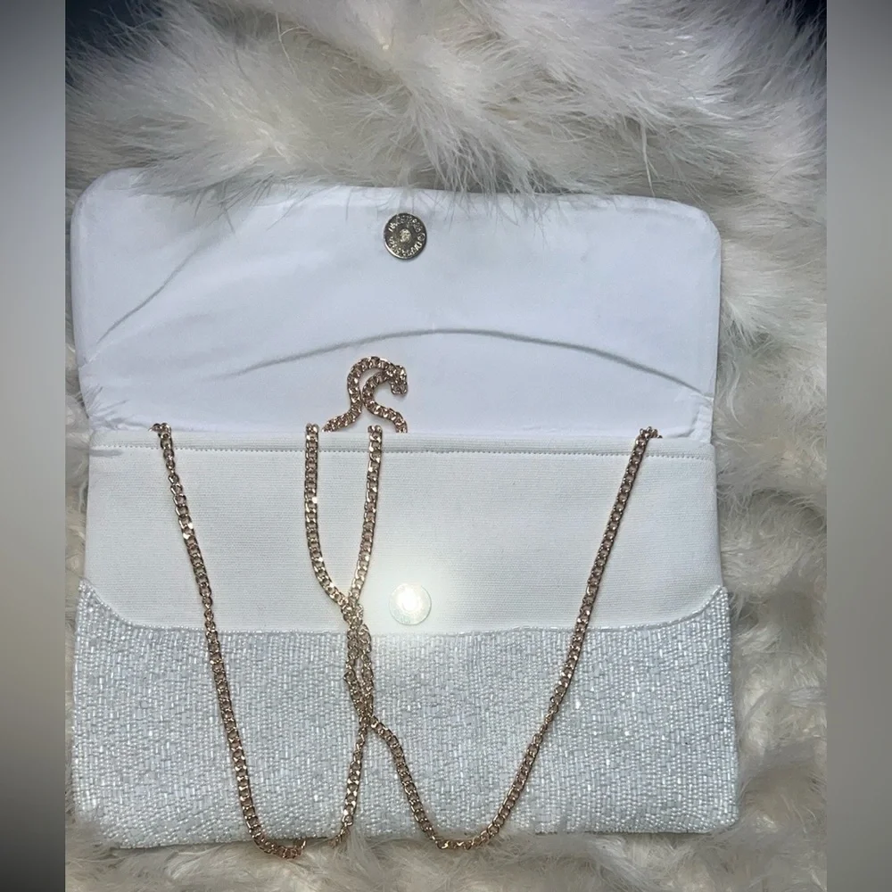 GOLF WIFEY New White & Blue Beaded Clutch Golfers Resort Country Club Vacation - Picture 10 of 16